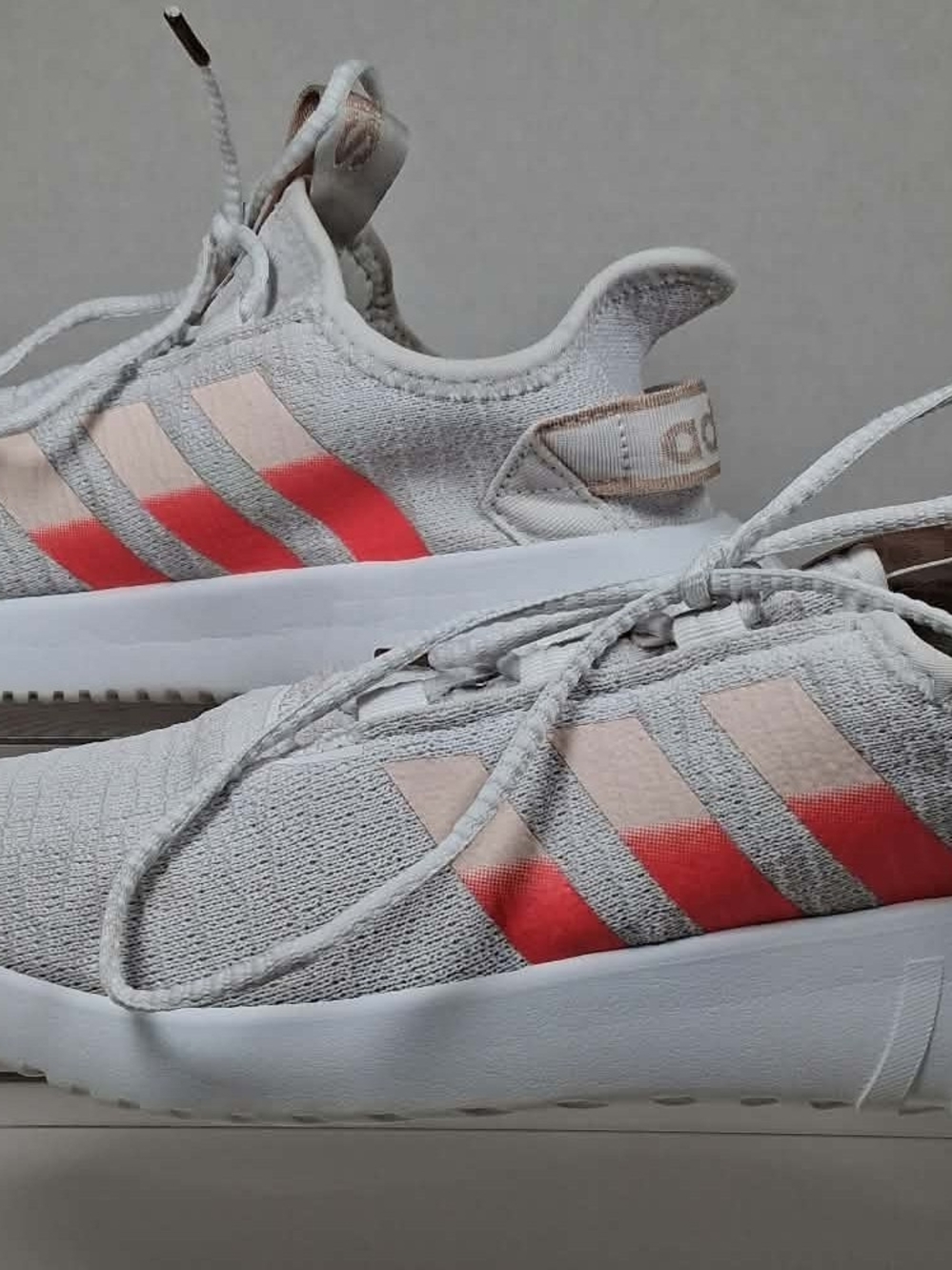 Adidas Kaptir X women's running sneakers White knit orange/pink gradient Sz9